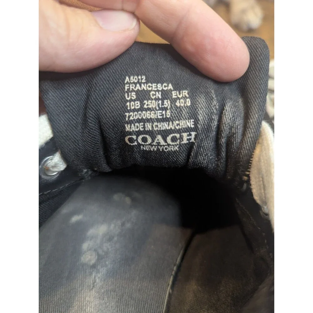 Coach Francesca Womens Size 10B Shoes Black Gray Fashion Low Top Sneakers